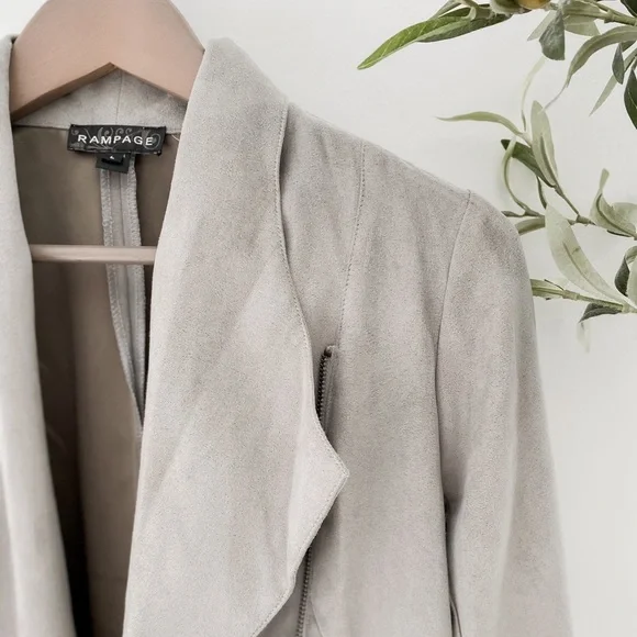 Faux Suede Grey Blazer - Picture 2 of 5